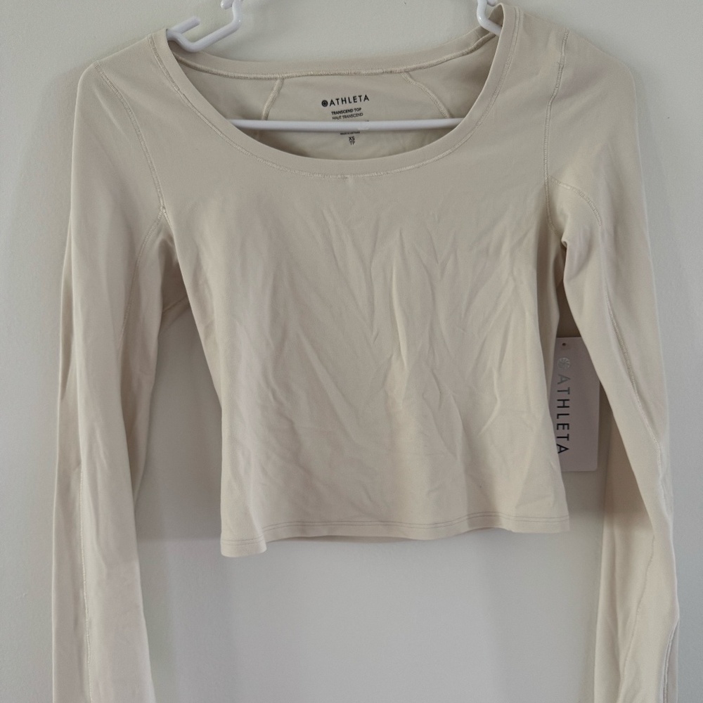 Athleta cream long sleeve top